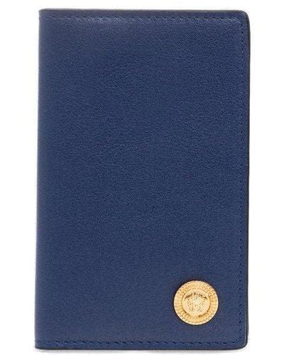 versace bifold card case|Versace leather wallet men.